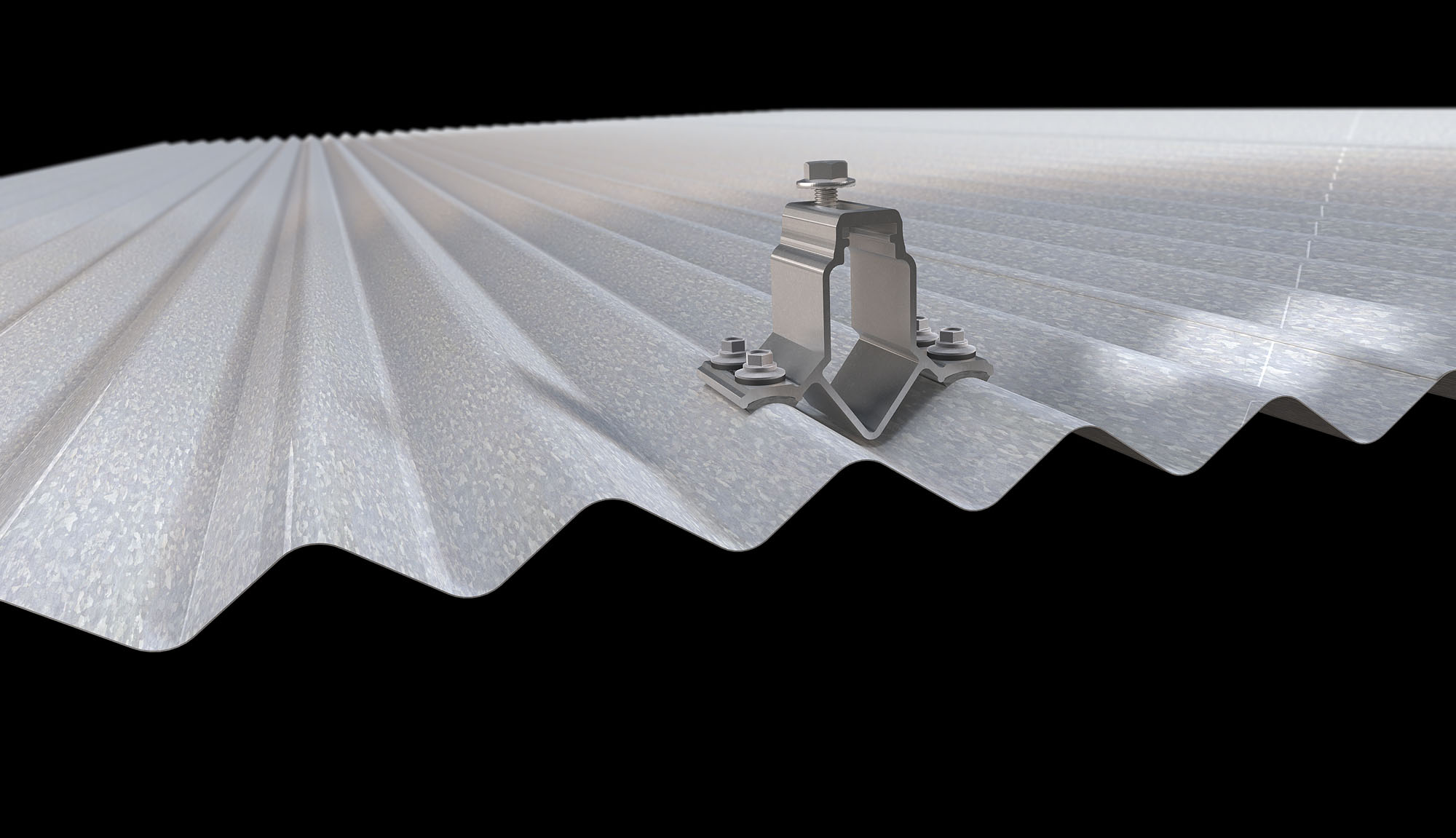 Metal roof attachment solutions for solar mounting projects.